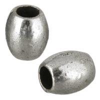 Zinc Alloy Large Hole Beads, Drum, antique silver color plated Approx 3.5mm 