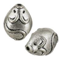 Zinc Alloy Jewelry Beads, Oval, antique silver color plated Approx 1mm 