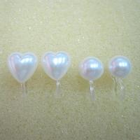 Perlas de plástico ABS Pendiente Clip, Esférico, diverso tamaño para la opción & imitación de perla & para mujer, más colores para la opción, Vendido por Par