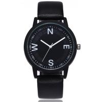 Unisex Wrist Watch, PU Leather, with zinc alloy dial & Glass, Flat Round, painted, adjustable Approx 9.5 Inch 