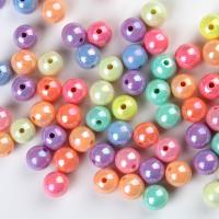 Pearlized Acrylic Beads, Round, mixed colors, 10mm Approx 1mm 