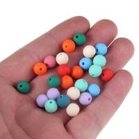 Gummierte Acryl-Perlen, Acryl, rund, gemischte Farben, 8mm, Bohrung:ca. 1mm, 100PCs/Tasche, verkauft von Tasche