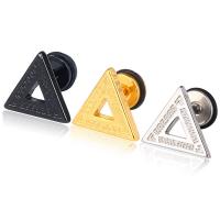 Stainless Steel Piercing Earring, Triangle, plated, Unisex 