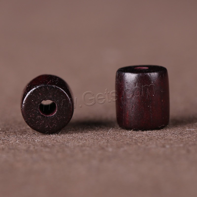 sándalo rojo Abalorio, Tambor, pulido, diverso tamaño para la opción, agujero:aproximado 2mm, 100PCs/Grupo, Vendido por Grupo