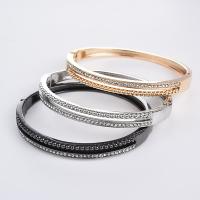 Rhinestone Zinc Alloy Bangle, plated, for woman & with rhinestone lead & cadmium free, 8mm, Inner Approx 70mm Approx 8 Inch 