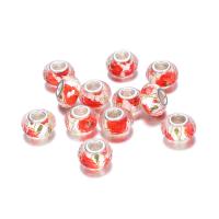 Acrylic European Beads, Drum, silver color plated, iron single core without troll Approx 4.8mm 