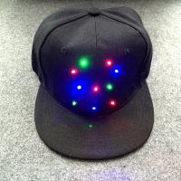 Informelle Baseball Hüte, Nylon, 7 LED Stimmungslicht & LED, schwarz, 24-30cm, verkauft von PC
