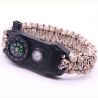 Polyester Cord Survival Bracelet, with Plastic, with LED light & with a fire stick & with compass & Unisex 32mm Approx 9.8 Inch 