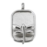 Stainless Steel Pendant Setting, Rectangle, original color Approx 2mm, Inner Approx 
