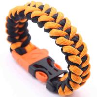 Polyester Cord Survival Bracelet, with Plastic, Built-in Blade & with a fire stick & with compass & Unisex, orange Approx 11.8 Inch 
