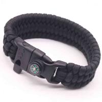 Polyester Cord Survival Bracelet, with Plastic, Built-in Blade & with a fire stick & with compass & Unisex 25mm Approx 9 Inch 