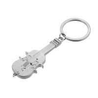bijoux de porte-clés en Alliage de zinc, avec anneau de fer, guitare, Placage de couleur platine, sans plomb et cadmium Vendu par sac