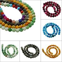 Natürliche Feuerachat Perlen, rund, keine, 8mm, Bohrung:ca. 1mm, Länge:ca. 14.5 ZollInch, ca. 43PCs/Strang, verkauft von Strang