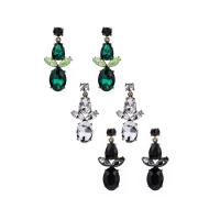 Crystal Drop Earring, Zinc Alloy, with Crystal, plated, vintage & Bohemian style & for woman & faceted & with rhinestone & hollow 