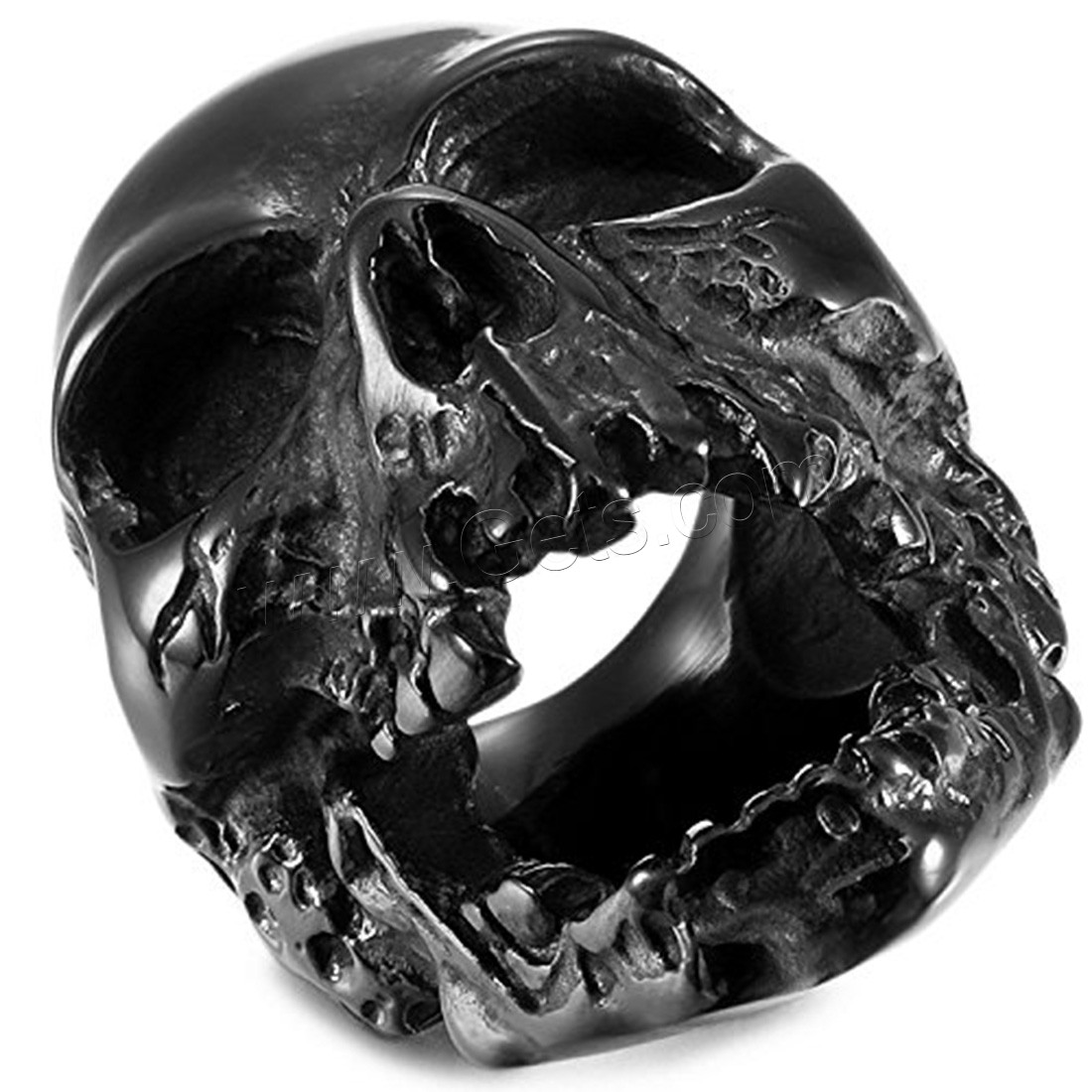 Enamel Stainless Steel Finger Ring, Skull, plated, Unisex & different size for choice, more colors for choice, 36mm, Sold By PC