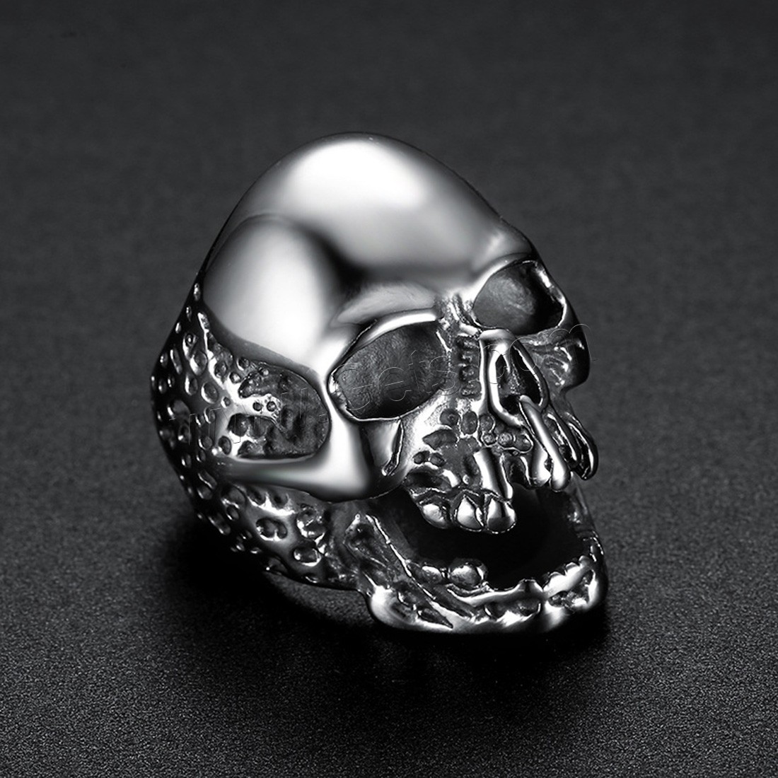 Enamel Stainless Steel Finger Ring, Skull, plated, Unisex & different size for choice, more colors for choice, 36mm, Sold By PC