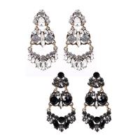 Crystal Drop Earring, Zinc Alloy, with Crystal, plated, vintage & multilayer & Bohemian style & for woman & faceted & with rhinestone & hollow 