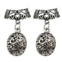 Zinc Alloy Scarf Pendants, Oval, antique silver color plated, hollow, lead & cadmium free Approx 7mm 