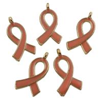 Zinc Alloy Scarf Pendants, Awareness Ribbon, gold color plated, enamel, lead & cadmium free Approx 1.5mm 