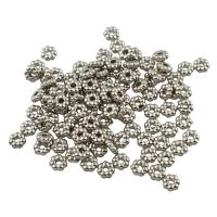 Swarovski® Elements #3400 Kristall mit Strass Perlen, Verkupferter Kunststoff, Blume, Platinfarbe platiniert, 1.5x4mm, Bohrung:ca. 1mm, 100PCs/Tasche, verkauft von Tasche