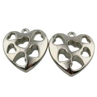 Zinc Alloy Heart Pendants, platinum color plated, hollow, lead & cadmium free Approx 3.5mm 