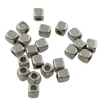 Zinc Alloy Jewelry Beads,  Square, antique silver color plated, lead & cadmium free Approx 1.5mm 