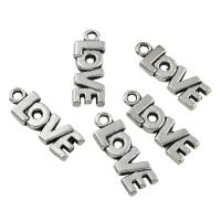 Zinc Alloy Alphabet Pendants, antique silver color plated, lead & nickel free Approx 1mm 