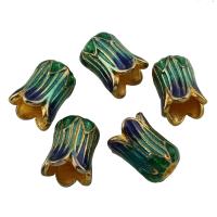 Zinc Alloy Bead Caps, Flower, gold color plated, enamel, lead & nickel free Approx 1mm 
