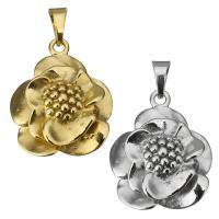 Stainless Steel Flower Pendant, plated Approx 