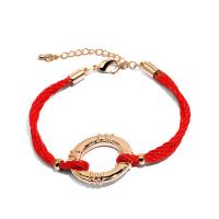 Fashion Zinc Alloy Bracelets, with Nylon Cord, rose gold color plated, for woman, 18mm Approx 7.5 Inch 