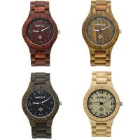 BEWELL® Watch Collection, Wood, with Glass & Stainless Steel, Japanese movement, Life water resistant & for man, 56mm Approx 8.5 Inch 