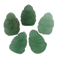 Green Agate Pendant, Buddha, Buddhist jewelry - Approx 1mm 