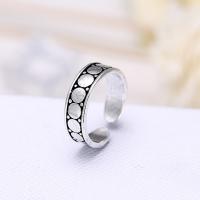 Brass Finger Ring, real silver plated, for woman & blacken, lead & cadmium free, 15-20mm, US Ring 