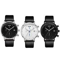 DOM® Watch Collection, Cowhide, with zinc alloy dial & Glass & Stainless Steel, Japanese movement, plated, adjustable & for man & waterproof 20mm Approx 7.6 Inch 