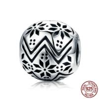 No Troll Thailand Sterling Silver European Beads, Round, without troll Approx 4.5-5mm 