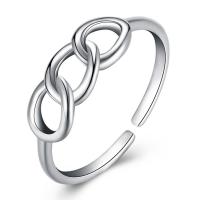 Brass Finger Ring, real silver plated, for woman, lead & cadmium free, 5mm, US Ring 