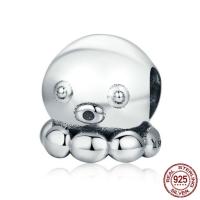 No Troll Thailand Sterling Silver European Beads, Octopus, without troll Approx 4.5-5mm 