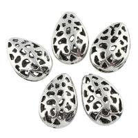 Zinc Alloy Hollow Beads, Teardrop, platinum color plated, lead & cadmium free Approx 1mm 