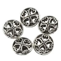 Zinc Alloy Hollow Beads, Flat Round, antique silver color plated, lead & cadmium free Approx 0.8mm 