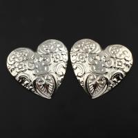 Zinc Alloy Heart Pendants, Flat Heart, silver color plated, lead & cadmium free Approx 5mm 
