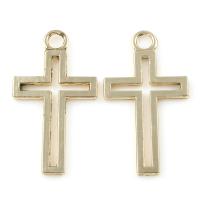 Pendentifs croix en alliage de zinc  , Plaqué d'or, pour femme, sans plomb et cadmium Environ 3.5mm Vendu par sac