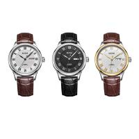 DOM® Watch Collection, Leather, with Glass & Stainless Steel, Chinese movement, plated, Life water resistant & adjustable & for man Approx 8 Inch 