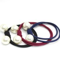 Ponytail Holder, Nylon, with Plastic Pearl, durable & elastic & for woman 55mm 