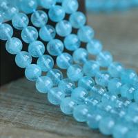 Perles aigue-marine, Quartz bleu, Rond, naturel, Naturel, bleu Environ 15.7 pouce, Vendu par brin