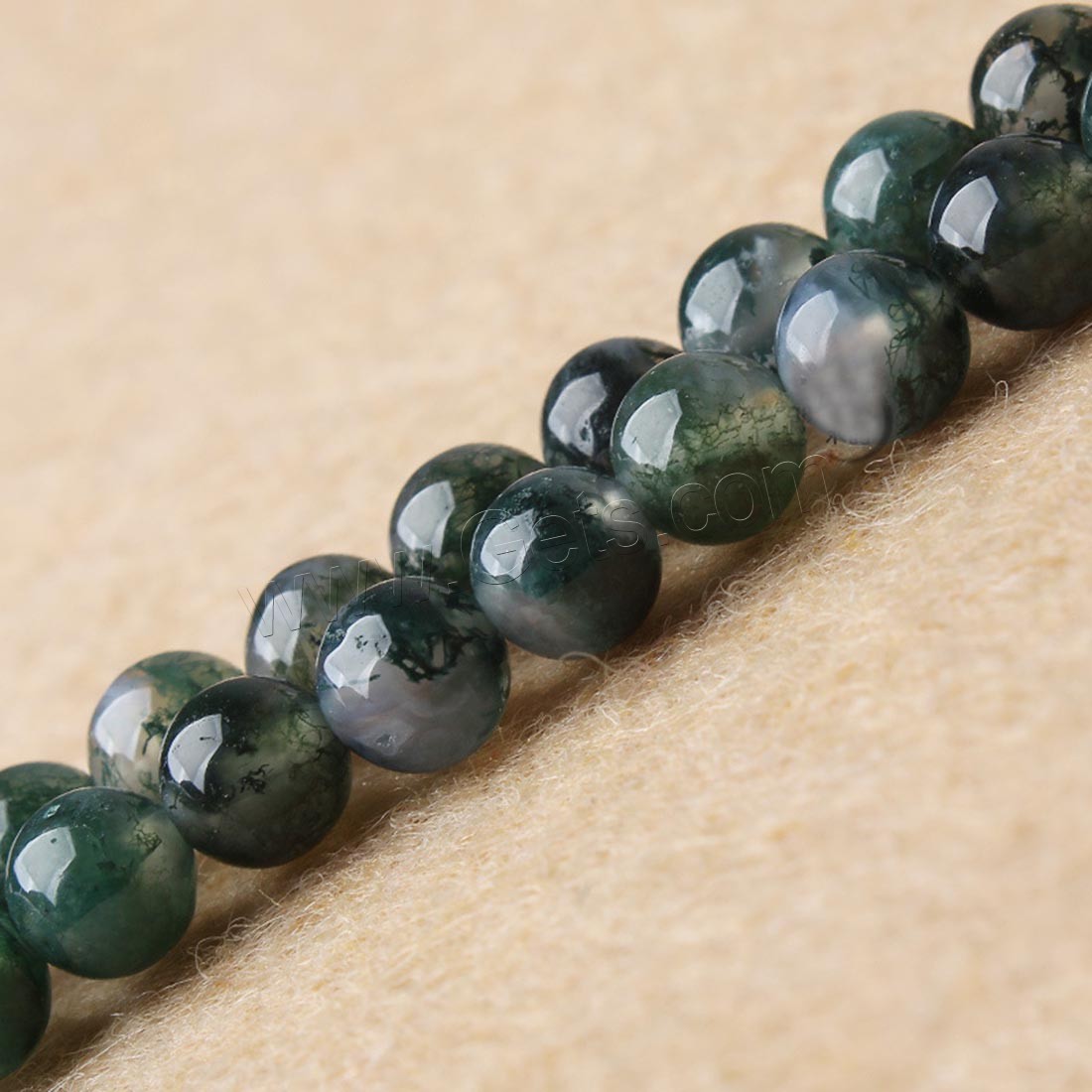 Agate Beads, Round, natural, different size for choice, green, Length:Approx 15.7 Inch, Sold By Strand