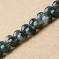 Agate Beads, Round, natural green Approx 15.7 Inch 