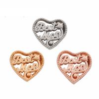Zinc Alloy Slide Charm, Heart, plated, with letter pattern lead & cadmium free Approx 