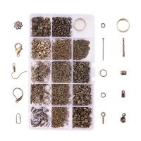 Mixed Iron Findings, with Plastic Box, plated, lead & cadmium free 