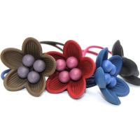 Ponytail Holder, Nylon, with Resin, Flower, durable & elastic 65mm 