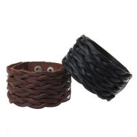 Cowhide Bracelet, with Zinc Alloy, silver color plated, durable & Unisex 40mm Approx 9 Inch 